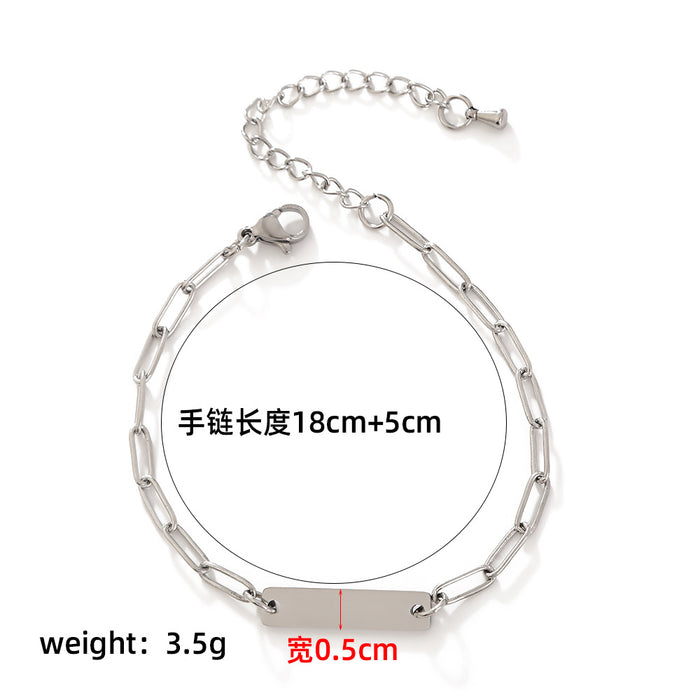 Wholesale European and American light luxury stacked stainless steel bracelet, simple smooth surface bracelet, fashionable and versatile design bracelet