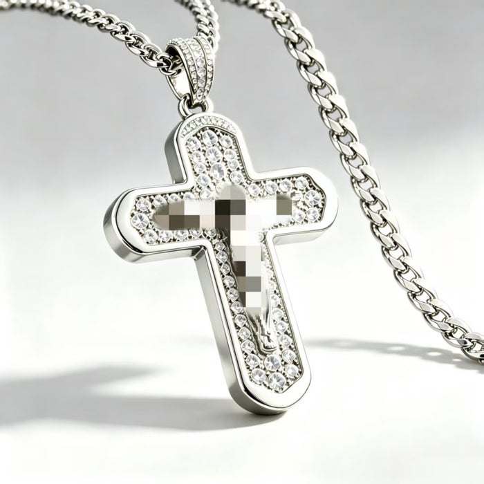 Wholesale color-preserving full diamond cross pendant necklace jewelry