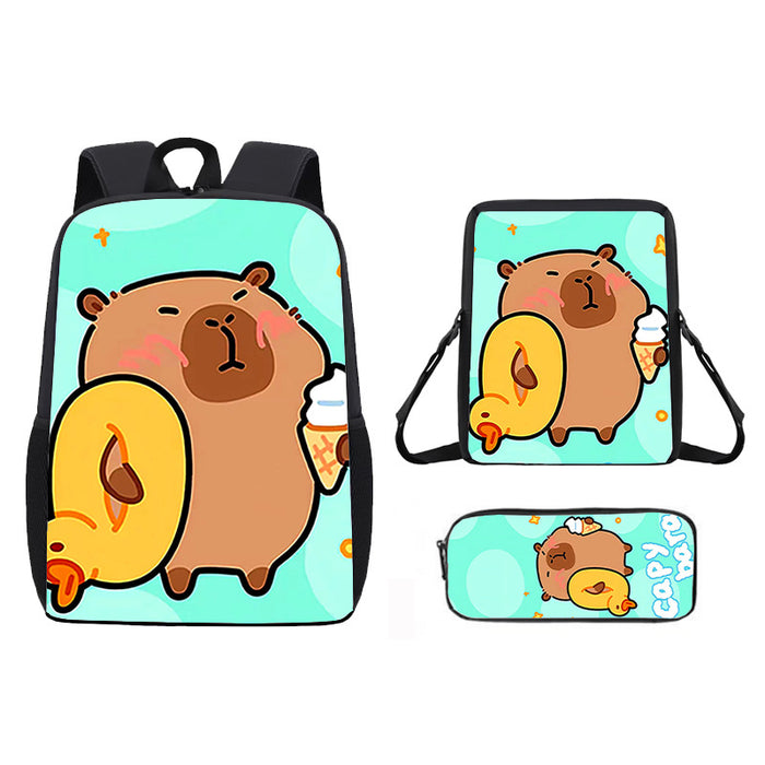 Wholesale Capybara Cute Cartoon Schoolbag  Students Large Capacity Backpack Rucksack