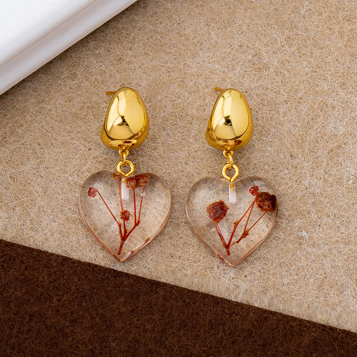 Wholesale 3D vintage black heart-shaped pearl earrings