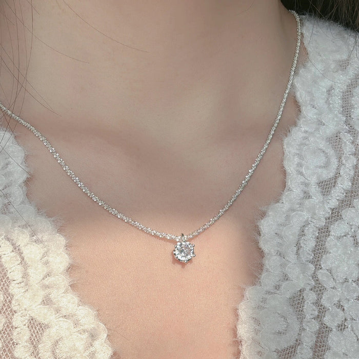 Wholesale Imitation moissanite diamond necklace, new zircon collarbone chain, niche, high-end, temperament, versatile accessory necklace