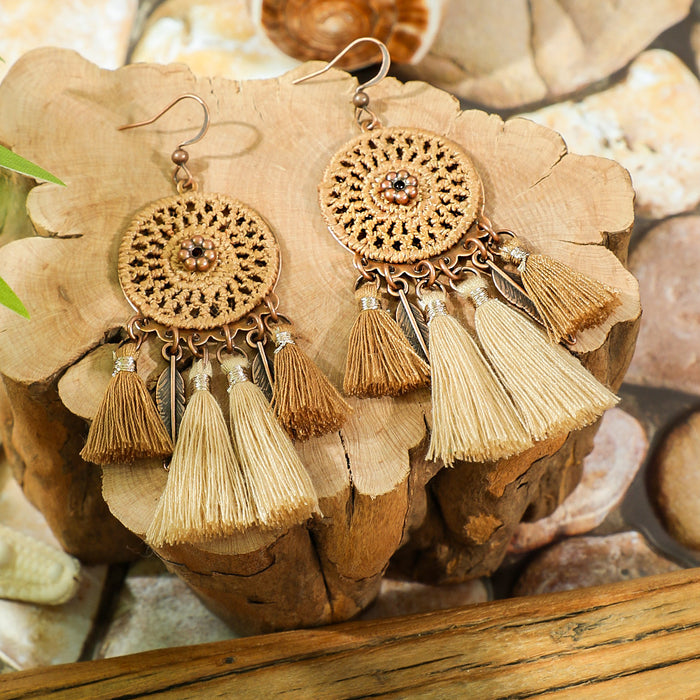 Wholesale Zinc Alloy Bohemian Tassel Earrings - Trendy Fashion Jewelry