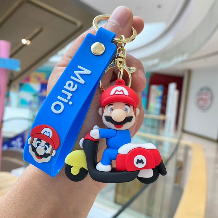 Wholesale Car Mario Doll Silicone Keychains JDC-KC-PengYu003