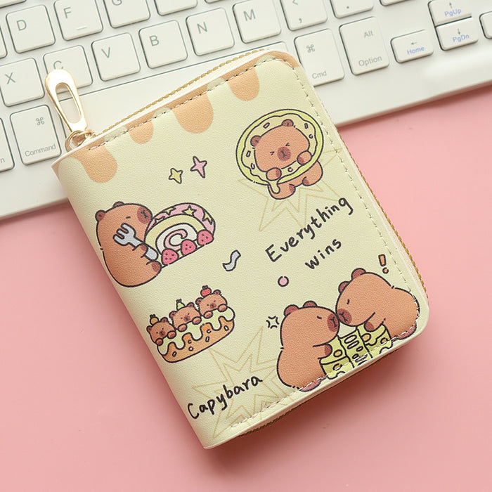 Wholesale PU Cute Cartoon Capybara Printed Kids' Wallet JDC-WT-Jumei009