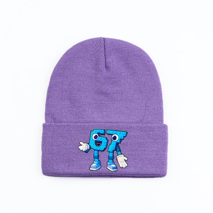 Wholesale Letter pattern knitted hat wool hat warm hat