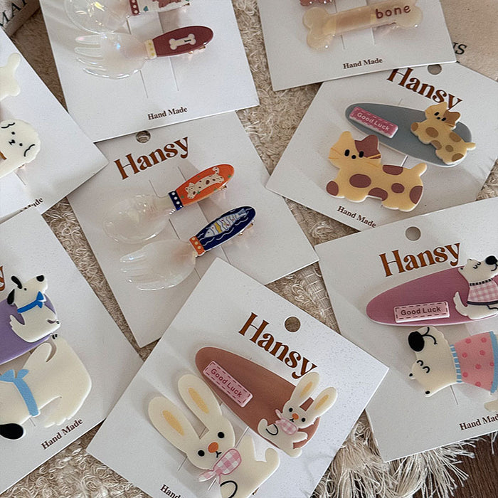 Wholesale 2-pack Cartoon Cute Plastic Hair Clips JDC-HC-Qianq014