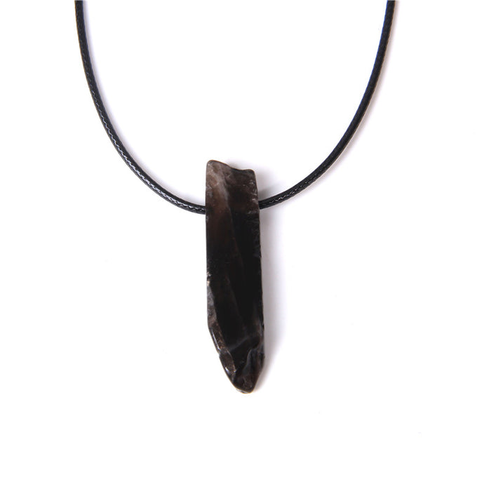 Wholesale Irregularly shaped raw stone flat tube pendant and stone bead necklace