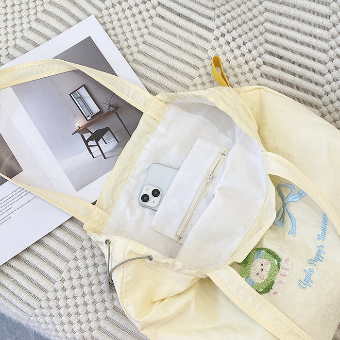 Wholesale Cute embroidery versatile artistic shoulder bag tote bag large capacity commuting shoulder bag