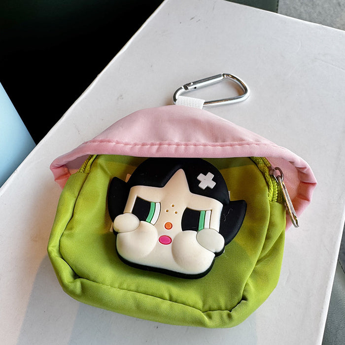 Wholesale Creative Cartoon Cute Crying Bag Cute Baby Coin Purse Keychain Girl Heart Student Bag Decorative Small Gift Pendant