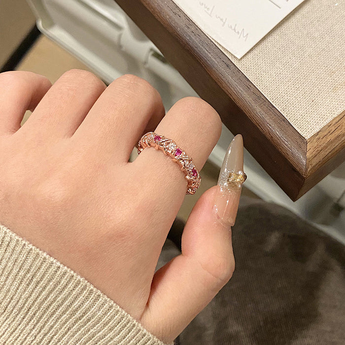 Wholesale Full Diamond Ring, Light Luxury, Exquisite, Versatile, High End, Open Mouth Finger Ring