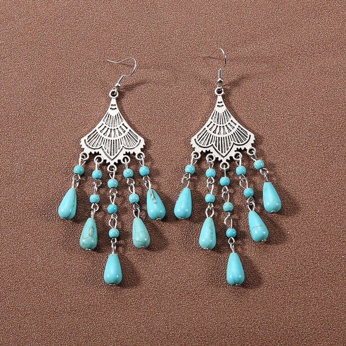 Wholesale Alloy Bohemian Ethnic Style Su Song Stone Earrings JDC-ES-Gumi007