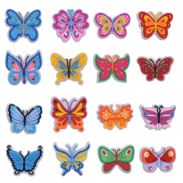 Wholesale 100PCS PVC Colorful Butterfly Series DIY Shoe Buckle JDC-SC-RYY019