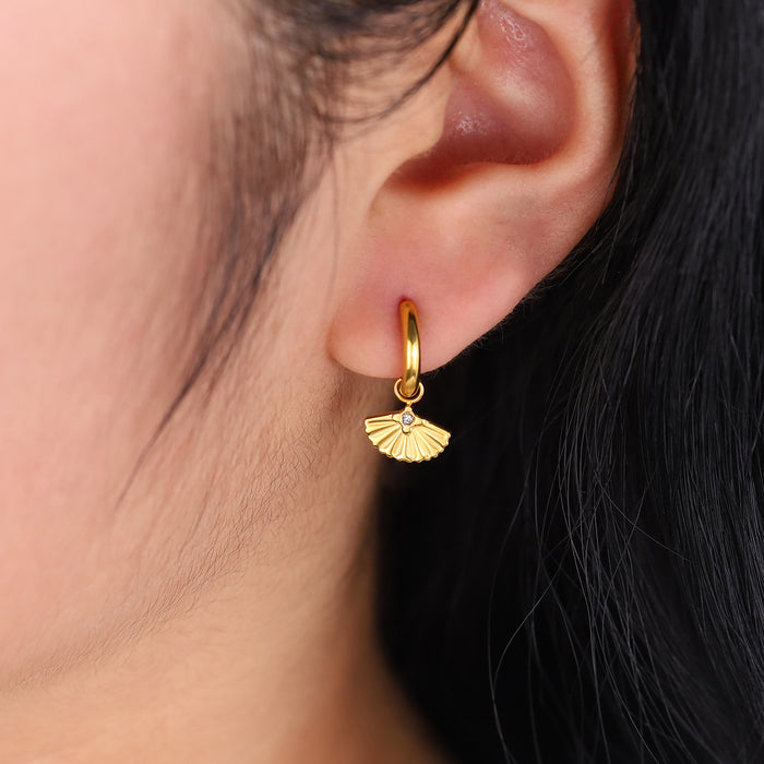 Wholesale Geometric Ear Buckle Fan-shaped Butterfly Diamond Ring Earrings Women's Earrings