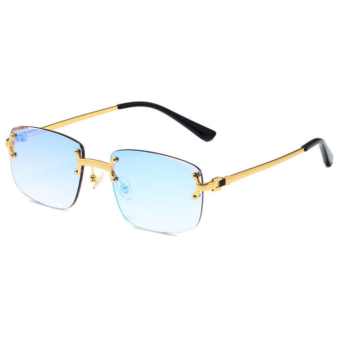 Wholesale  Rimless Trim Spring Foot Sunglasses Women's  Gradient Sunglasses Men's