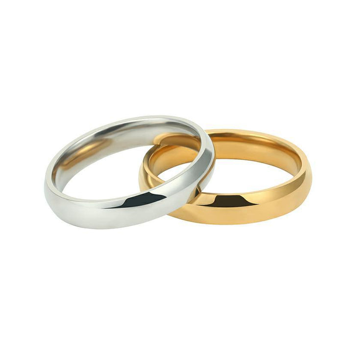 Wholesale Fashionable and minimalist titanium steel smooth ring, stainless steel inner and outer arc spherical plain ring ring