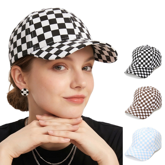 Wholesale Chic Checkerboard Baseball Cap Summer Sun Protection Everyday Hat