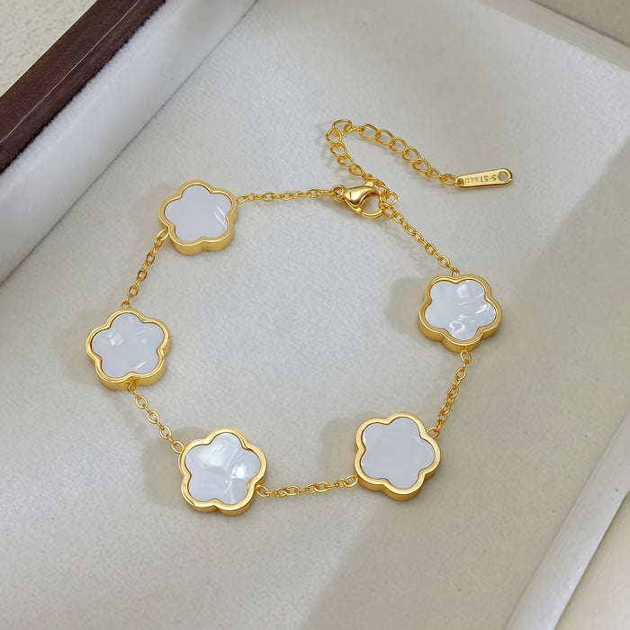 Wholesale Stainless Steel Electroplated Floral Design Bracelet Stylish Fashion Accessory