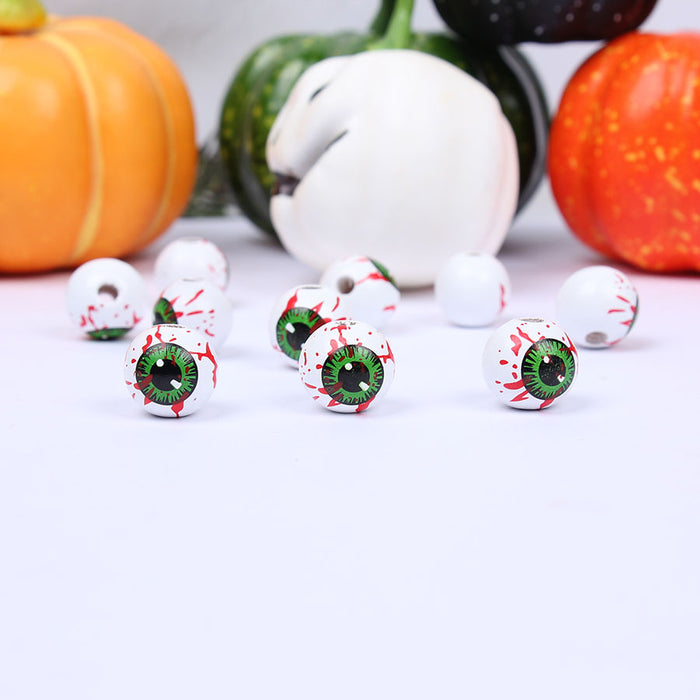 Wholesale 50PCS Halloween Blood Palm Blood Eyes Wooden Beads JDC-BDS-TianYue025