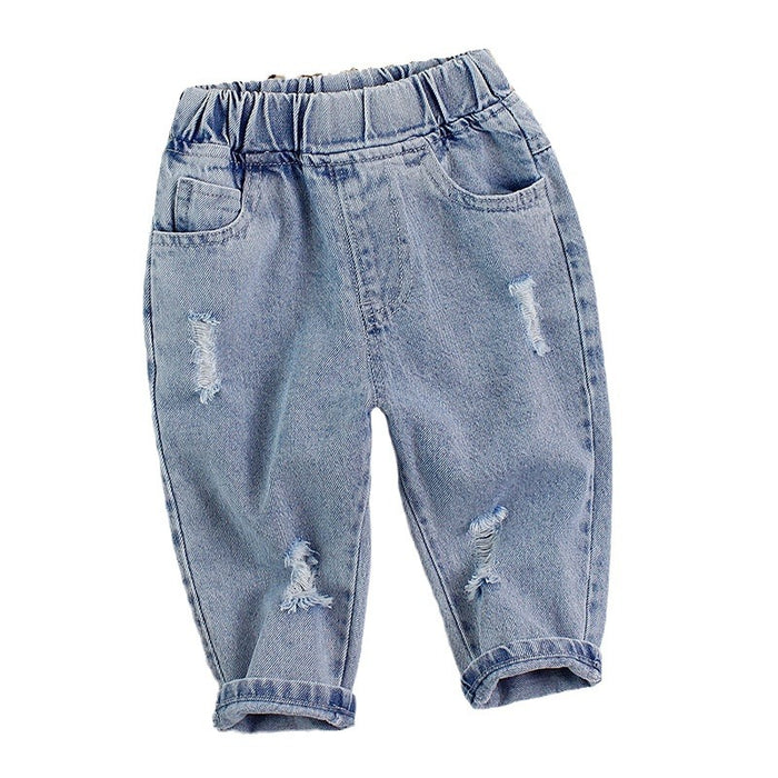 Wholesale Children's clothing baby children's jeans loose ripped jeans tide