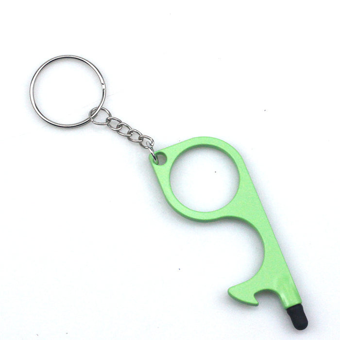 Wholesale Gold Electroplated Metal EDC Multi Function Touchless Door Opener Keychain Car Key Accessory Boutique Resale