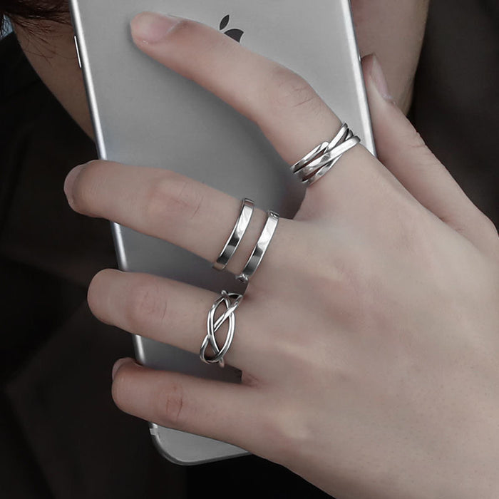 Wholesale Silver plated ring set with an open index finger ring