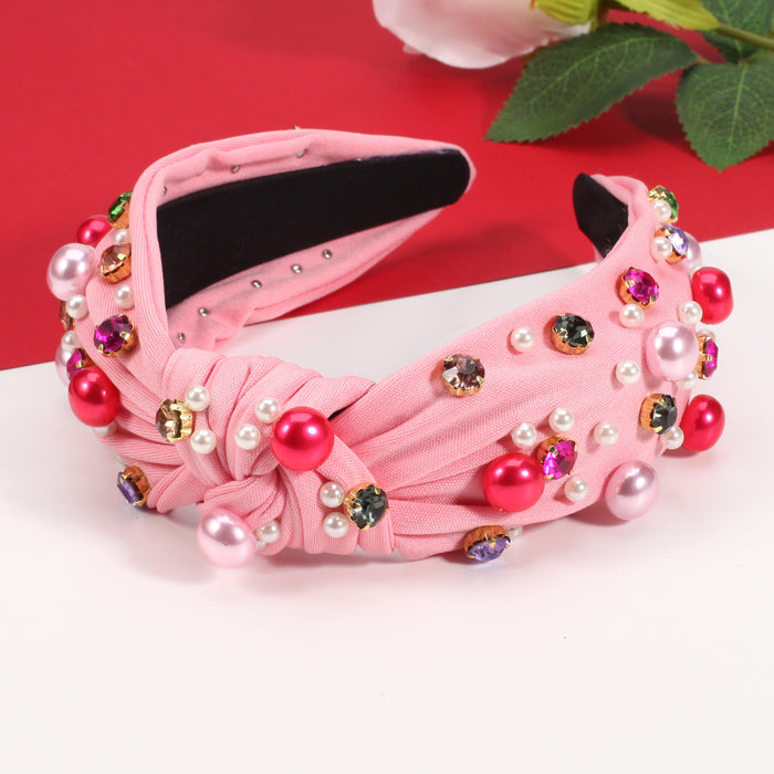 Wholesale New Style Rhinestone Pearl Valentine's Day Headband JDC-HD-Xiny008