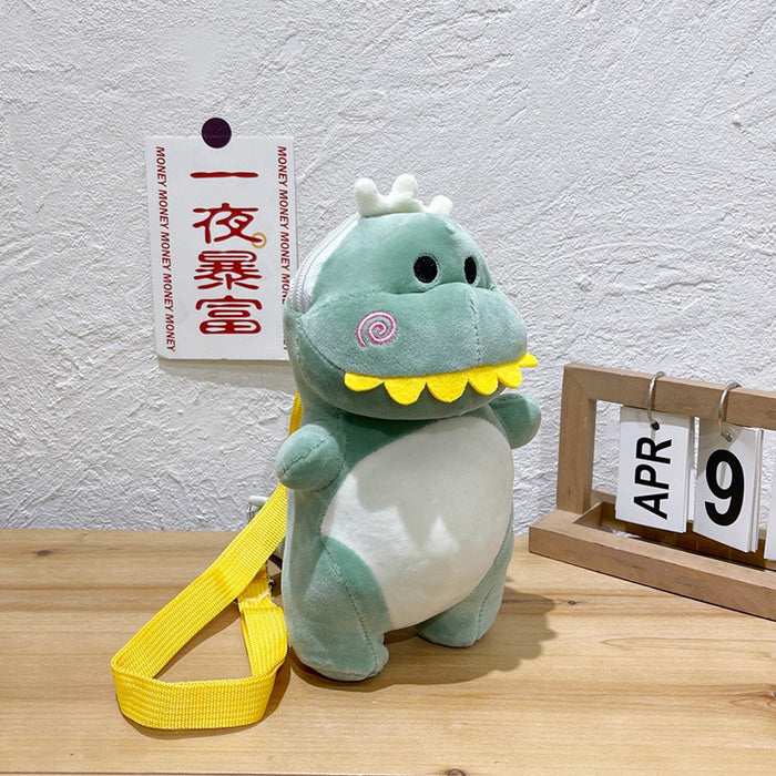 Wholesale dinosaur cartoon messenger bag plush bag shoulder bag