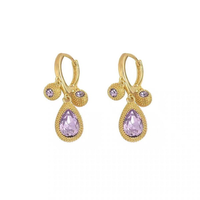 Wholesale Exquisite, fashionable, versatile diamond studded earrings with personalized design, ear buckles, niche water droplet earrings