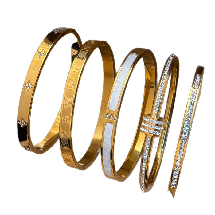 Wholesale Titanium Steel Starry Sky Zircon Bracelet Women S Everyday Wear Chic Fashion Jewelry Gift