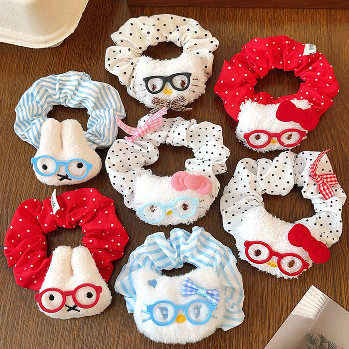 Wholesale Cute Glasses cat scrunchie