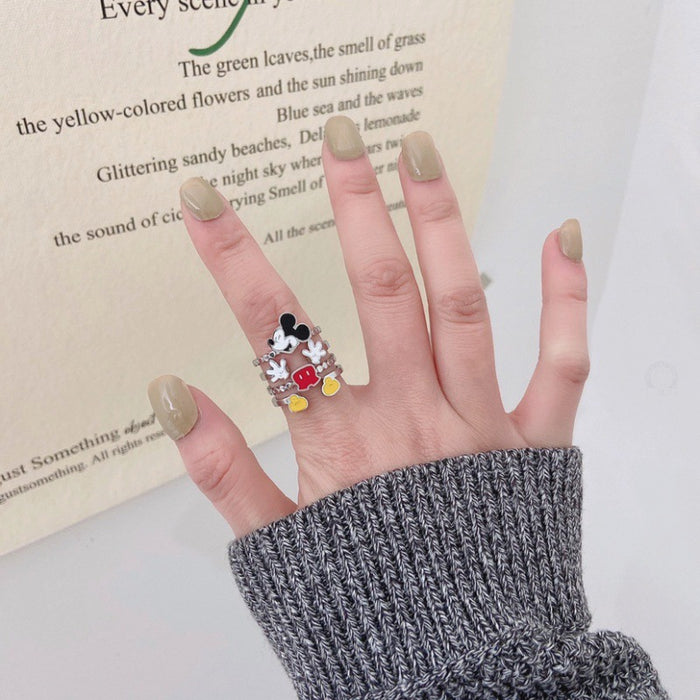 Wholesale Alloy Cartoon Cute Mouse Ring JDC-RS-KaY005