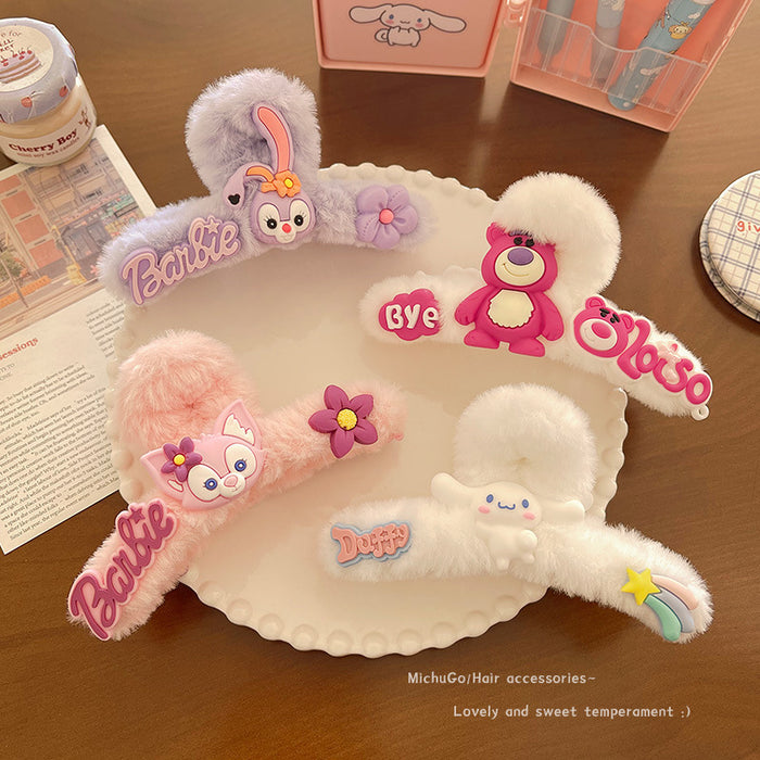 Wholesale Cute cartoon large plush hair clip