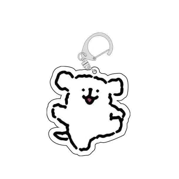 Wholesale Cartoon line puppy keychain acrylic pendant cute