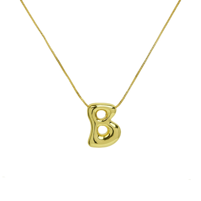 Wholesale 18k Brass Glossy Balloon 26 English Letters Necklace JDC-NE-BaiYi002