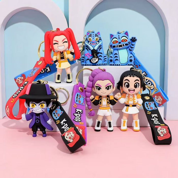 Wholesale Flexible Rubber Anime Witch Girl Keychain Cute Bag Pendant Fashion Accessory Gift