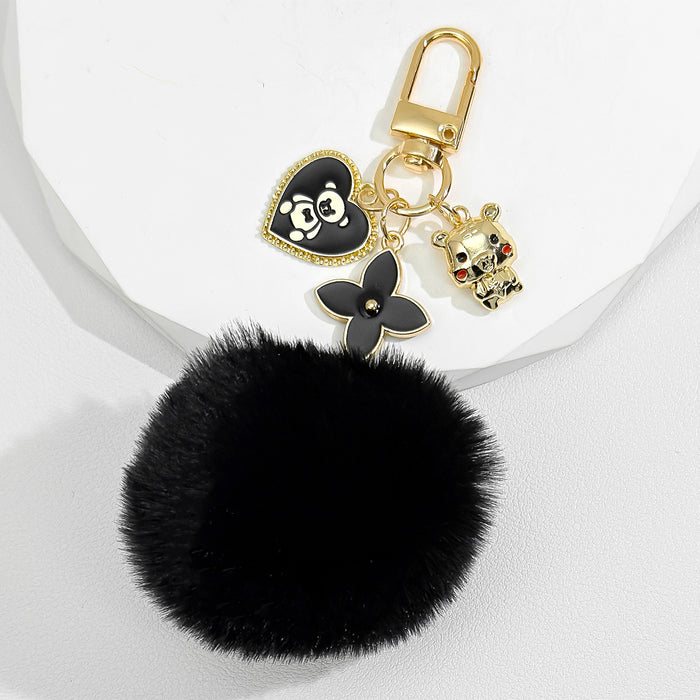 Wholesale Fur Ball Keychain Cute Tiger earbuds Protective Pendant