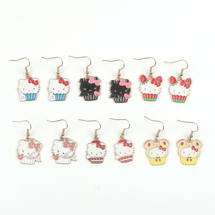 Wholesale Cute Cupcake Cat Earrings