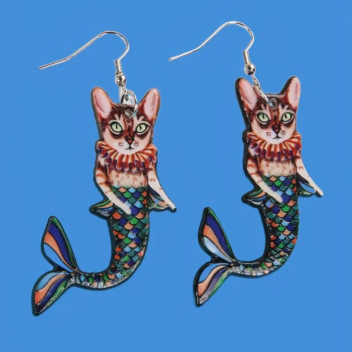 Wholesale Mermaid Cartoon Animal Ocean Series Acrylic Earrings JDC-ES-WenT021