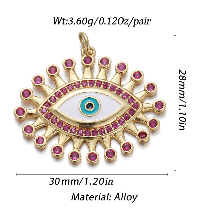 Wholesale Turkish Evil Eye Zircon Oil Drop Pendant JDC-PT-YJ009