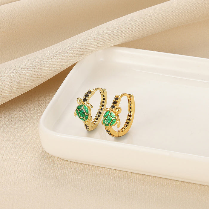 Wholesale 18K Gold Plated Cute Turtle Earrings Ear Buckle  Ocean Wind Earrings