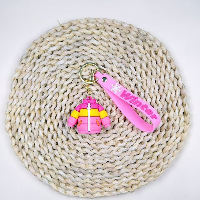 Wholesale Silicone Cartoon Puffer et Keychain Cute Pink Car Key Accessory Bag Charm Gift For Kids Boutique Resale