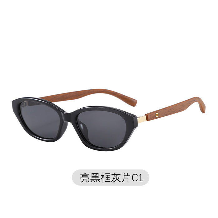 Wholesale Sunglasses with high-end feel, UV resistant, wood grain leg sunglasses