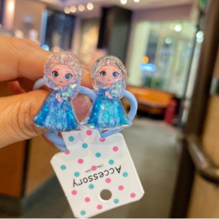 Wholesale Glittery glow-in-the-dark cute princess beaded hair tie