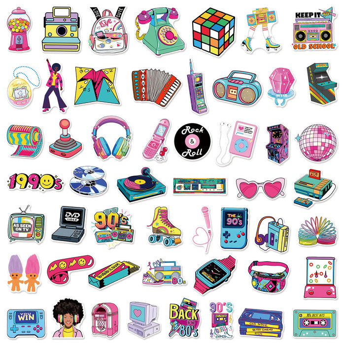 Wholesale 50 Retro Cartoon Doodle Stickers