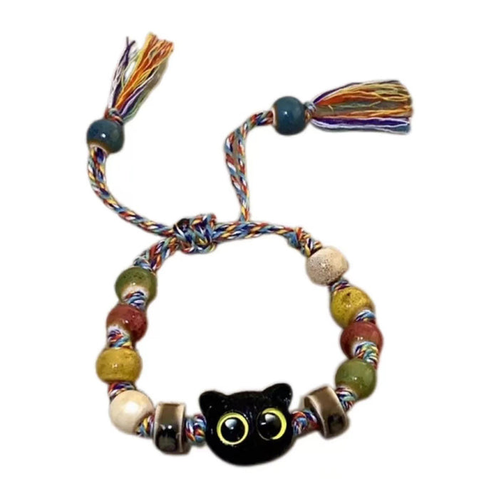 Wholesale Woven rope bracelet with niche design, tassel colored bracelet, and accessories