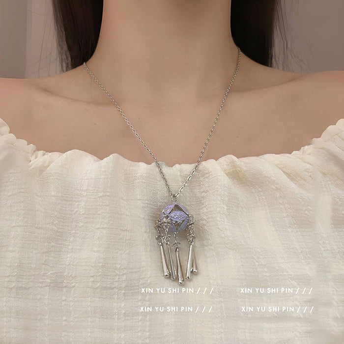 Wholesale Embroidered tassel necklace with niche design, collarbone chain