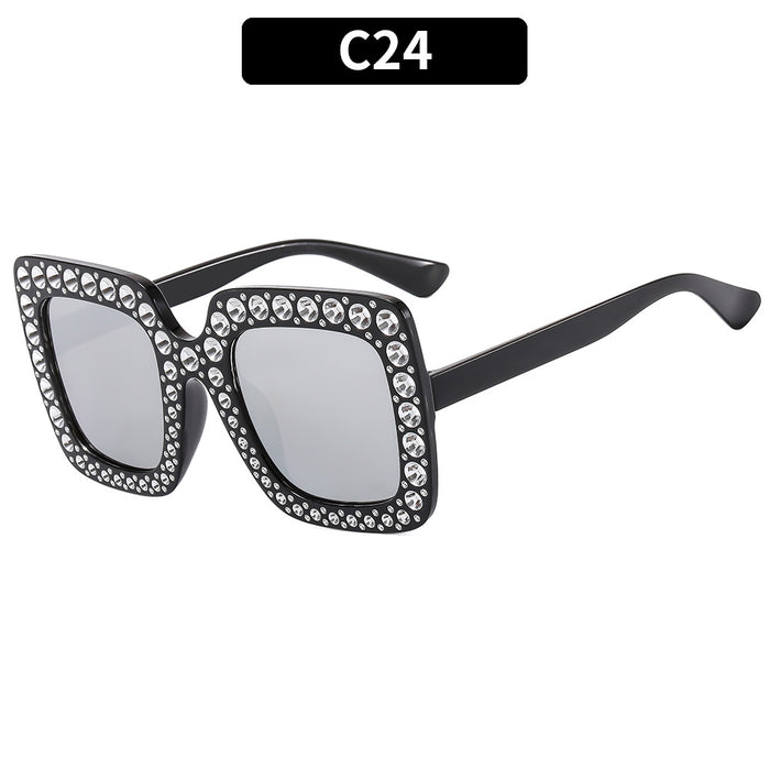 Wholesale Square Rhinestone Disco Sunglasses
