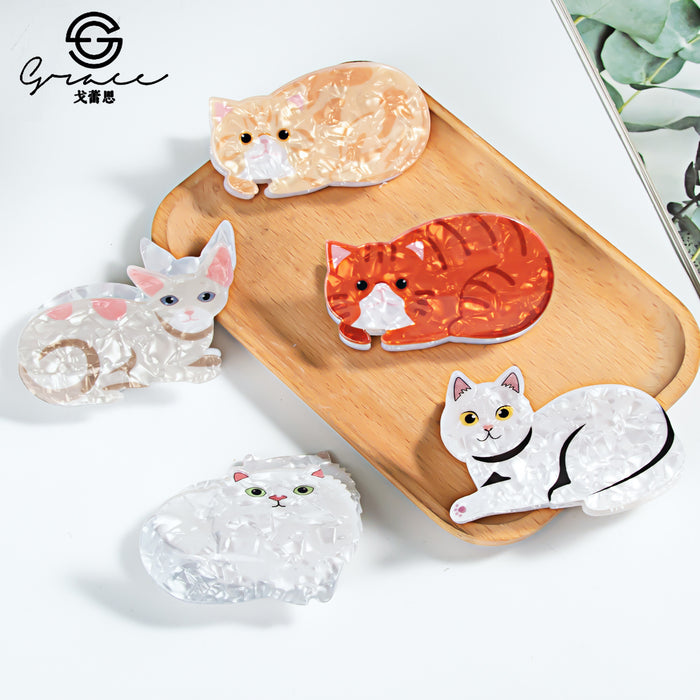 Wholesale Cat Cartoon Print  Grabber Jewelry Headwear Hairpin Cat Cute Animal