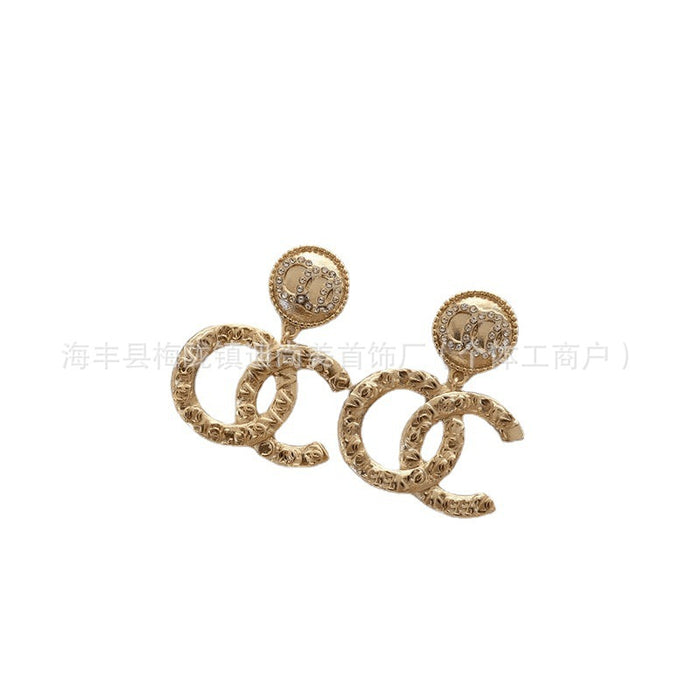 Wholesale Double-C Pearl Earrings 925 Silver Needle Studs