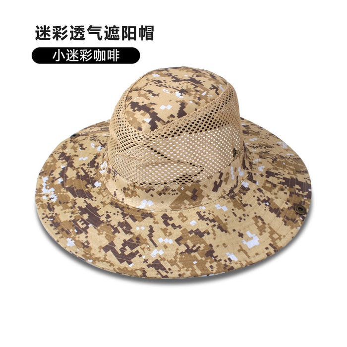 Wholesale Outdoor Camouflage Mesh Hat Round Brim Fishing Hat JDC-FH-DG015